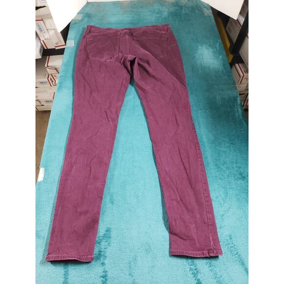 Express Jeans Size 10 Long Purple Stretch Pants Denim Ladies Mid Rise Legging - Picture 12 of 13